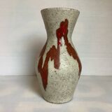 Germany red enamelled speckled vase