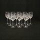 12 White Wine Glasses in Arques Crystal, Fleury Cut Flamépis Pattern