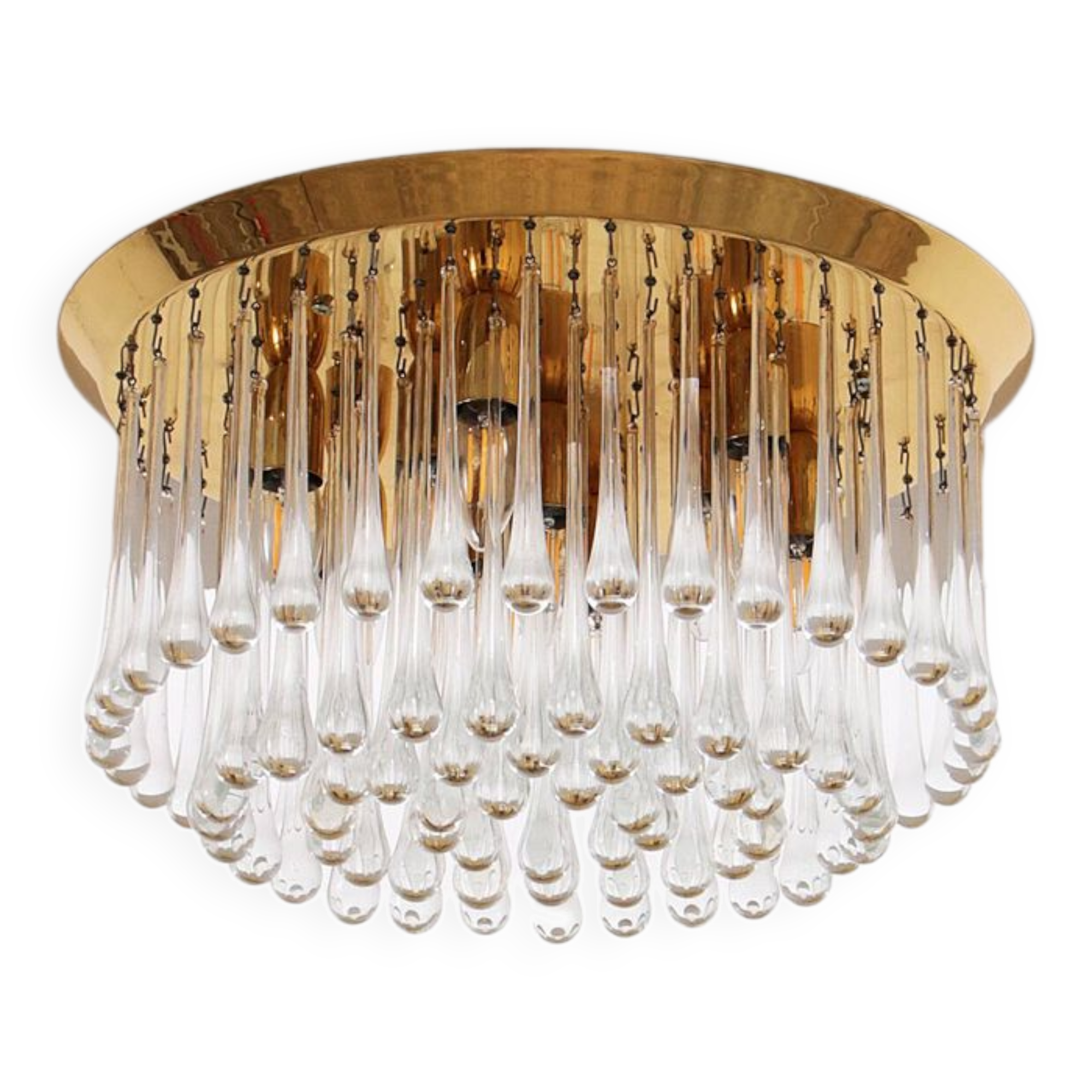 Big J.T. Kalmar Murano Raindrop hanging lamp, 1970 Austria.