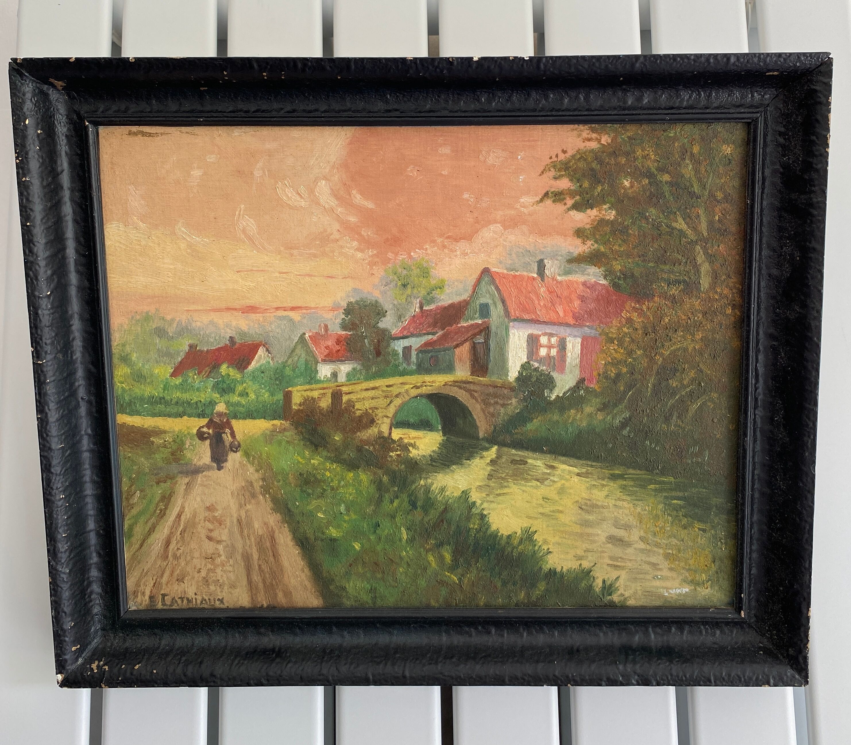 Tableau paysage coucher de soleil