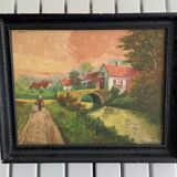 Tableau paysage coucher de soleil