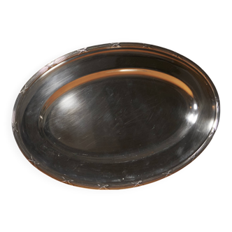 OVAL SILVER-PLATED METAL DISH, ERCUIS