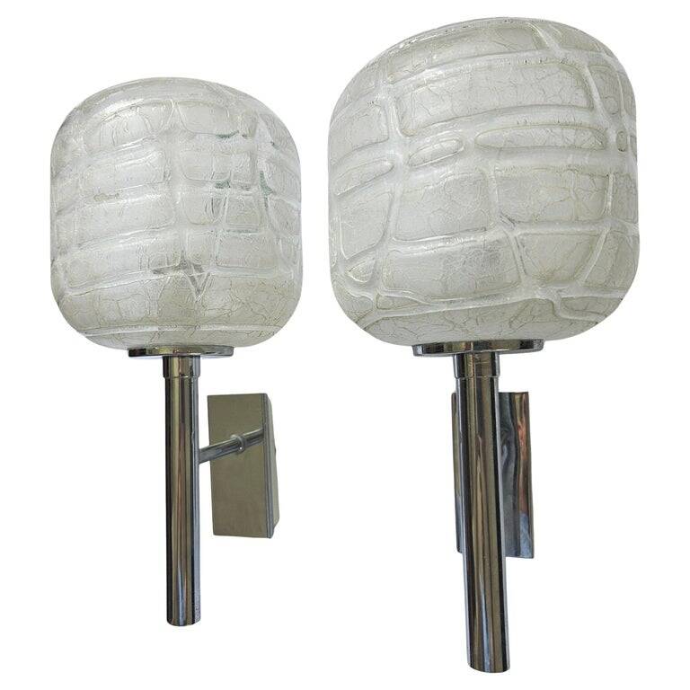 Pair of Rare Midcentury Wall Lamps Doria Leuchten, Germany, 1970s