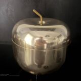 Seau à glace en forme de pomme dorée Ettore Sottsass