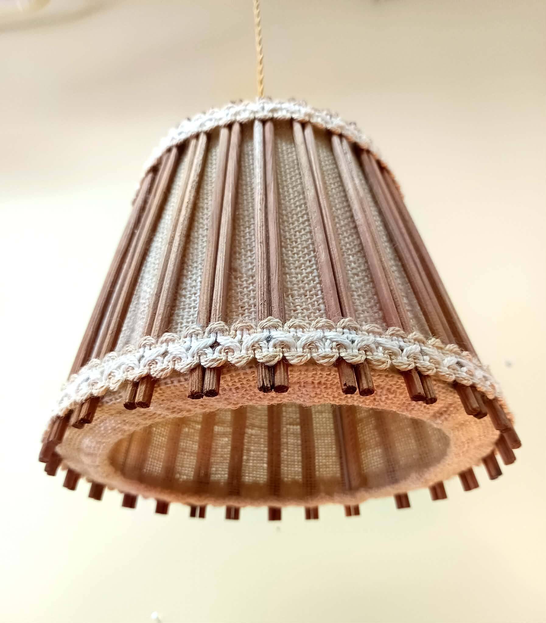 Scandinavian rattan and jute fabric suspension 1970