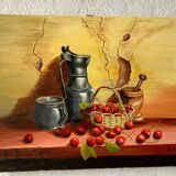 Tableau huile sur toile nature morte