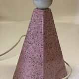 Pyramidal lamp base in Brussels porcelain with pink terrazzo effect