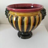 Medici basin in glazed earthenware with satyr masks