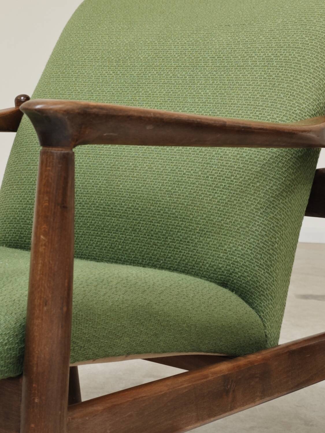 Pair of green GMF 64 armchairs by Edmund Homa, Poland 1960
