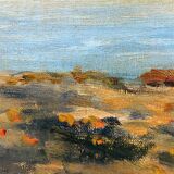 Vintage oil on canvas, "Mediterranean Landscape".