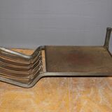 Table basse en fer forgé et cuir vers 1970