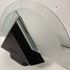 Postmodern geometric glass and metal lamp, small model, 1980