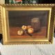 Painting on panel apples and the jar of jam