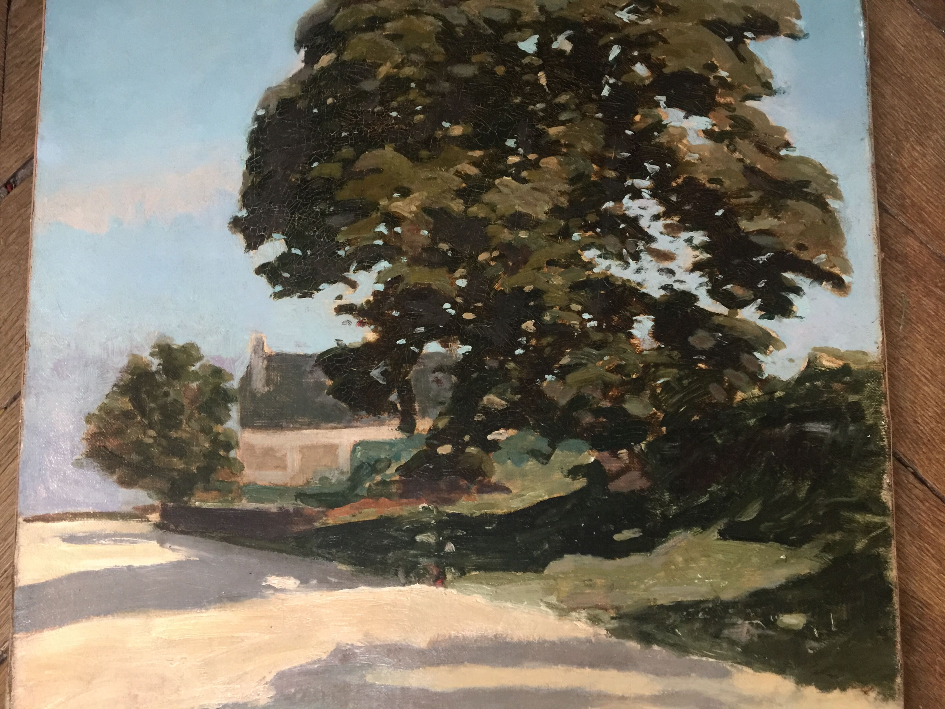 Oil on canvas "The Tree and the Longère"