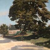 Oil on canvas "The Tree and the Longère"