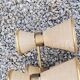 Vintage chandelier from the 50s in glass and brass 6 diabolo glass tulips