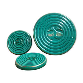 Dessous de plats en barbotine des années 1930