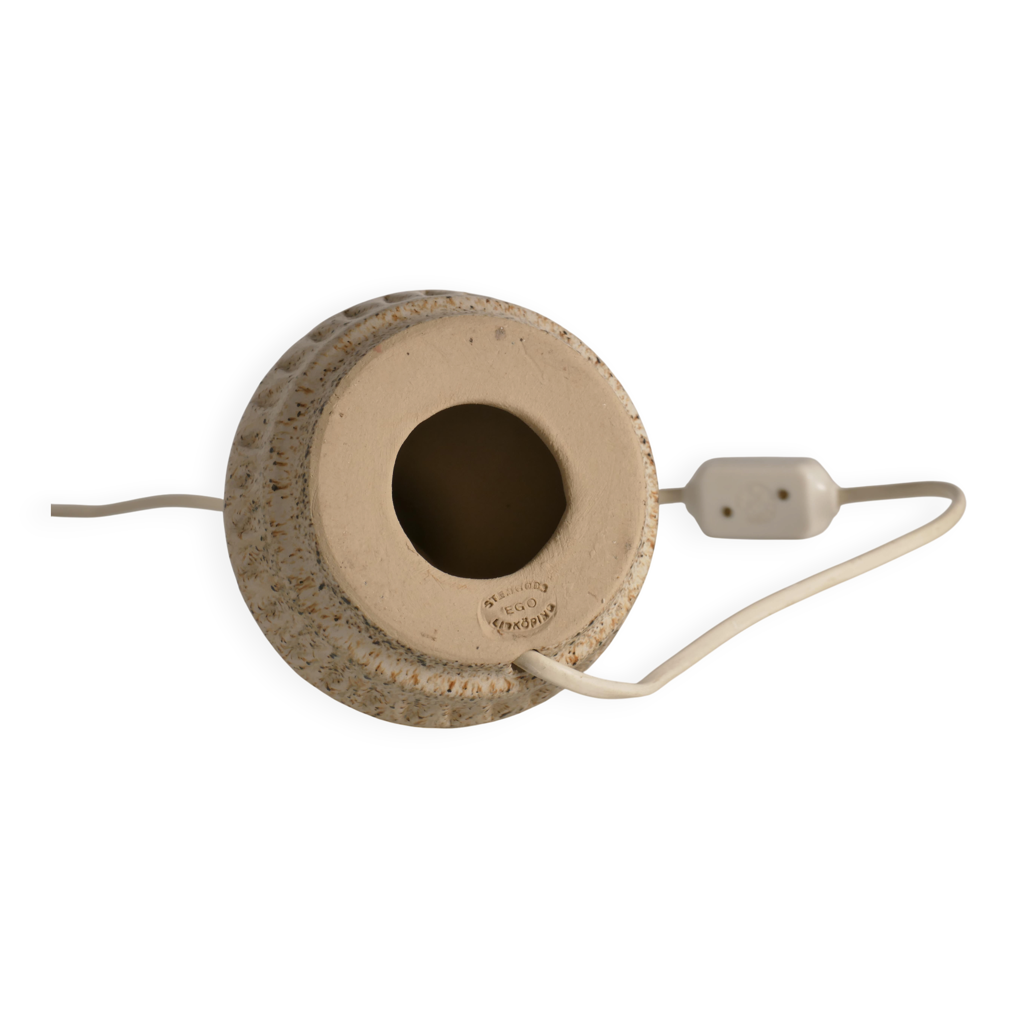 Mid-Century Modern Brown Speckled Stoneware Table Lamp by EGO, Sweden 1960s