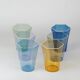 Set of six "Esagonali" glasses by Venini Murano, created by Carlo Scarpa.