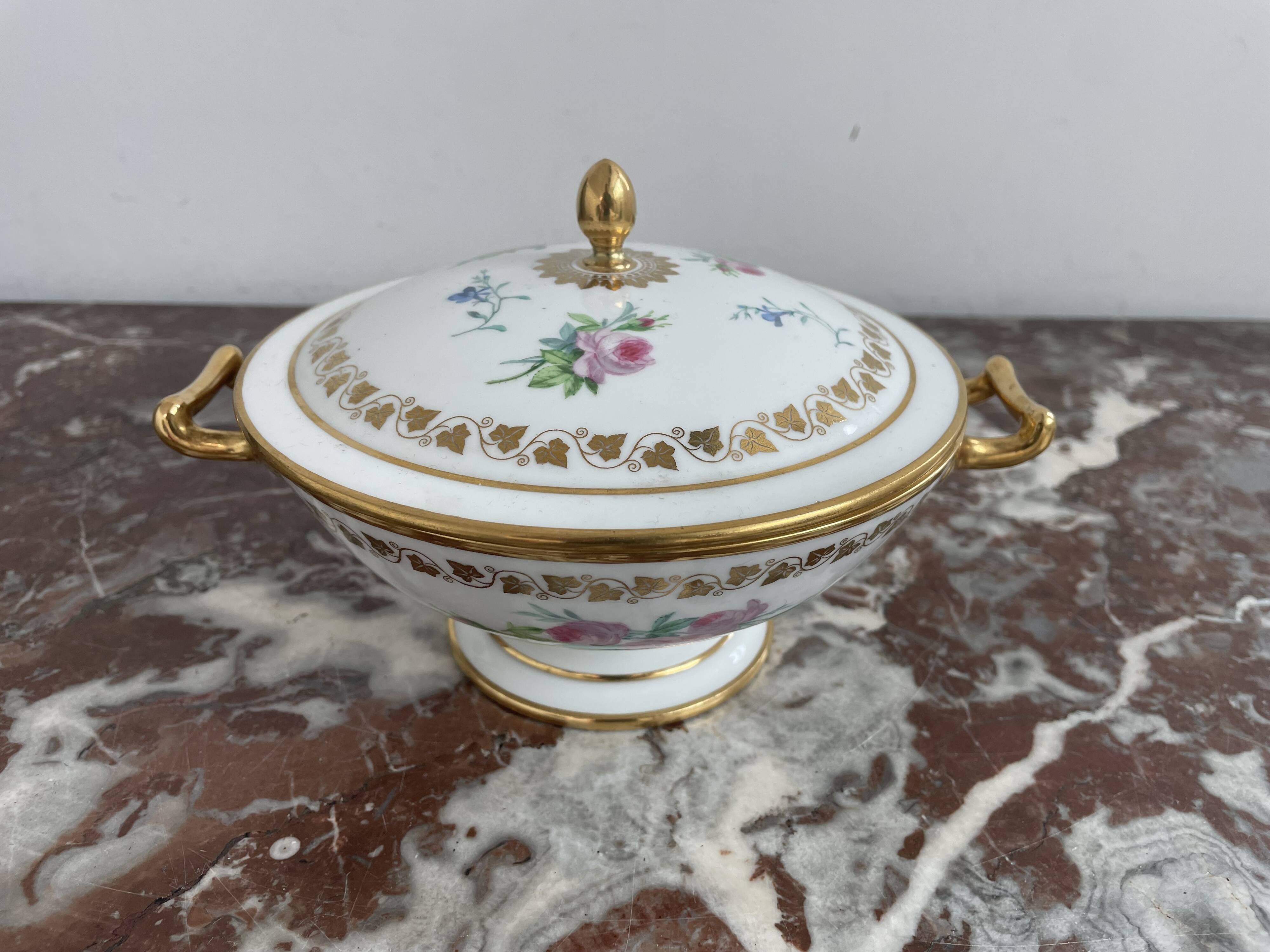 Antique, bezel, Sèvres porcelain, Royal Manufacture, 19th century, Louis-Philippe period