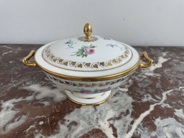 Antique, drageoir, porcelaine de Sèvres, Manufacture Royale, XIXème, époque Louis-Philippe