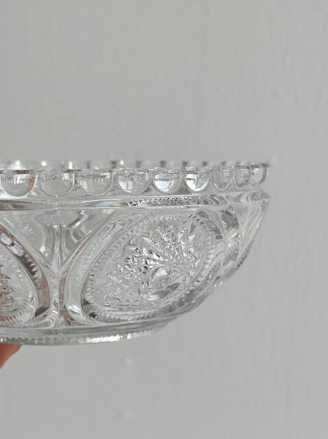 Antique glass fruit bowl