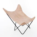 Four Fledermaus butterfly chairs in suede leather by Carl Aubock, Vienna, 1960s.