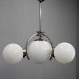Art Deco / Functionalist Nickel Chandelier, 1930s