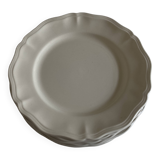 Set of 7 Sarreguemines Ivory plates with gadroons 1960