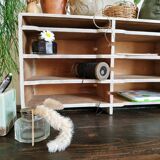 Wooden locker, oldtier shelf