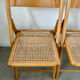 Lot 6 folding wooden chairs and vintage rattan canning year 60