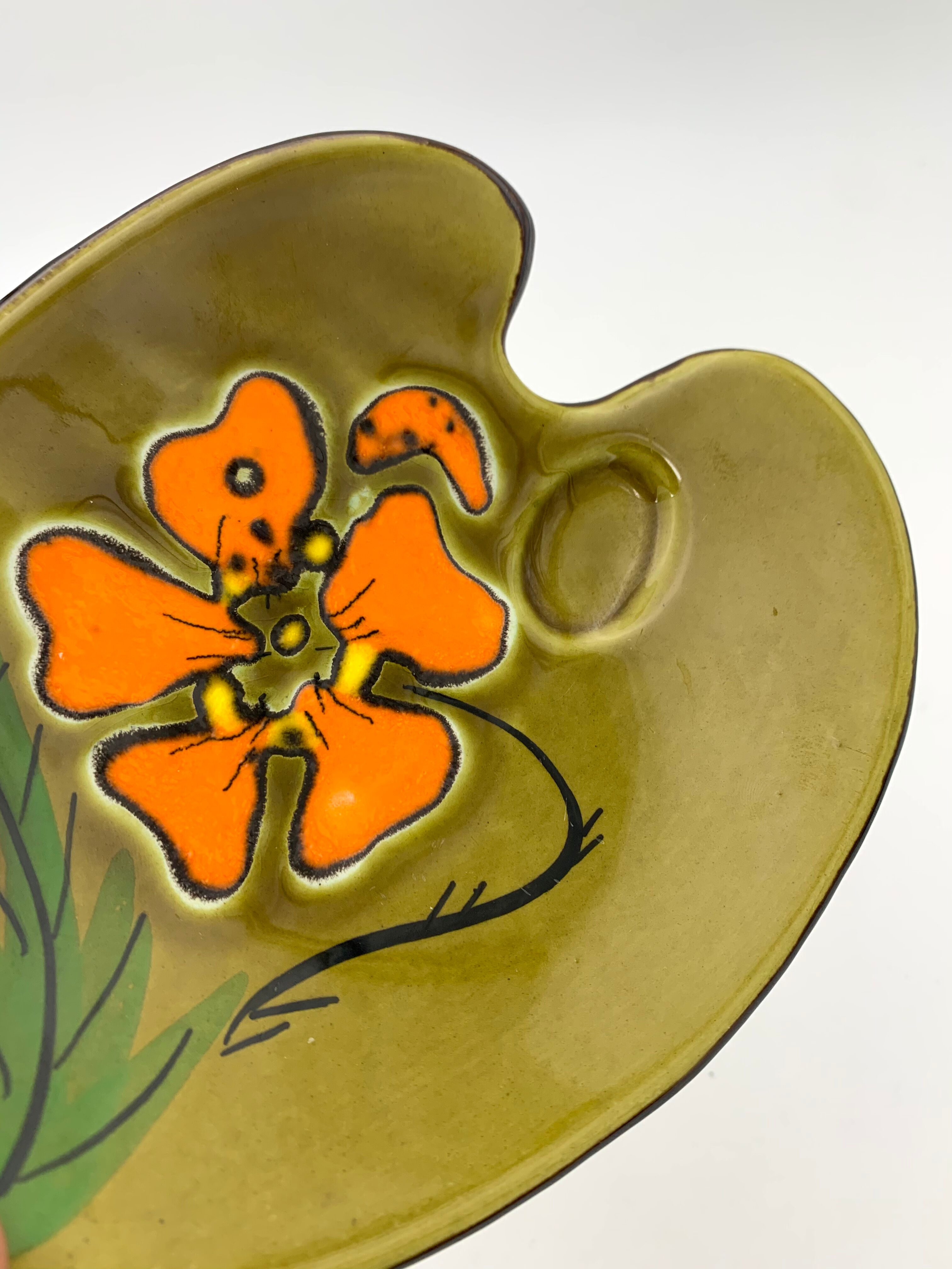 Vintage enameled ceramic bowl signed POET-LAVAL - 1960s.