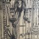 19th century Parisian salon, large original framed drawing