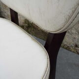 2 skai and wooden chairs