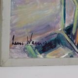 Swedish Mid-Century Oil On Canvas Painting "Harbour" by Lasse Wagner