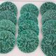 Set of 12 Green Majolica Leaf Plates Sarreguemines Digoin 1930