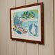 Vintage lithograph by Enrico Paolucci (1901-1999) – Beach motif – Colourful work, 70s style, wall art, unique decoration, gift idea.