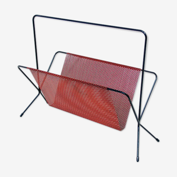 Fifties perforated metal magazine rack