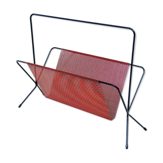 Fifties perforated metal magazine rack