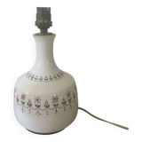Handmade ceramic lamp base with floral decoration