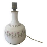 Handmade ceramic lamp base with floral decoration