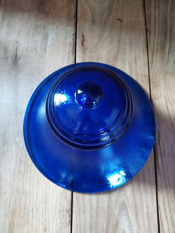 Blue glass bell decoration