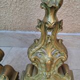 Louis XV style gilded bronze andirons