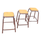Industrial metal stools from the 60s set of 3