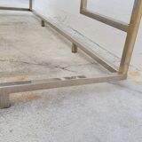 Rectangular coffee table in brass and chromed metal 1970 design
