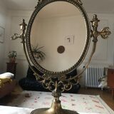 Golden brass standing psyche mirror  29x40cm