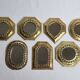Set of 7 vintage Moroccan openwork brass mirrors