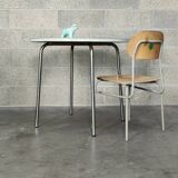 Round water green formica table 1960