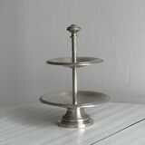 Silver-plated metal tiered dish