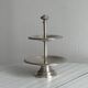Silver-plated metal tiered dish